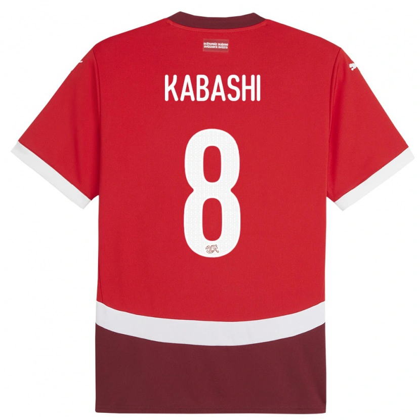 Danxen Män Schweiz Leart Kabashi #8 Röd Hemmatröja Matchtröjor 24-26 Tröjor T-Tröja