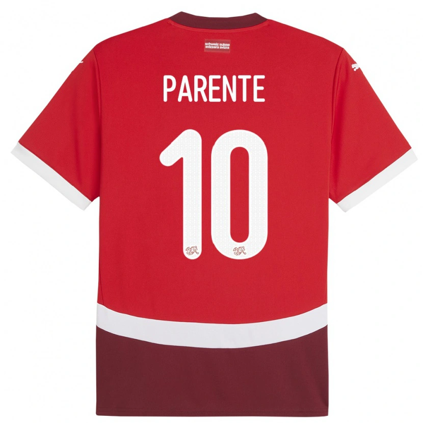 Danxen Män Schweiz Jason Parente #10 Röd Hemmatröja Matchtröjor 24-26 Tröjor T-Tröja