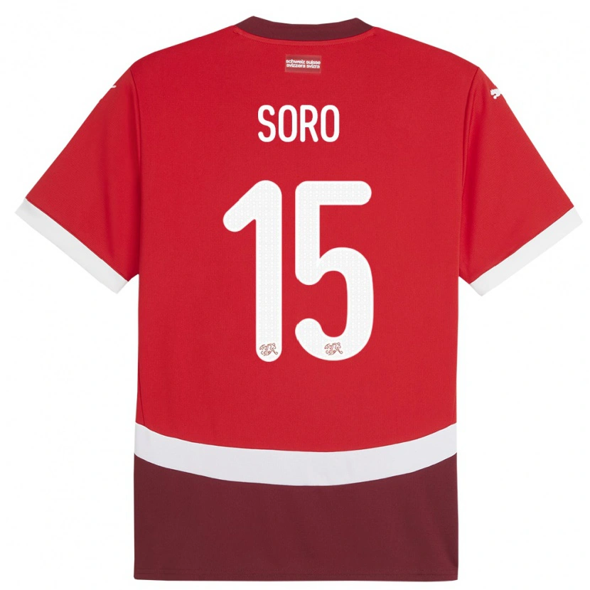 Danxen Män Schweiz Brillani Soro #15 Röd Hemmatröja Matchtröjor 24-26 Tröjor T-Tröja