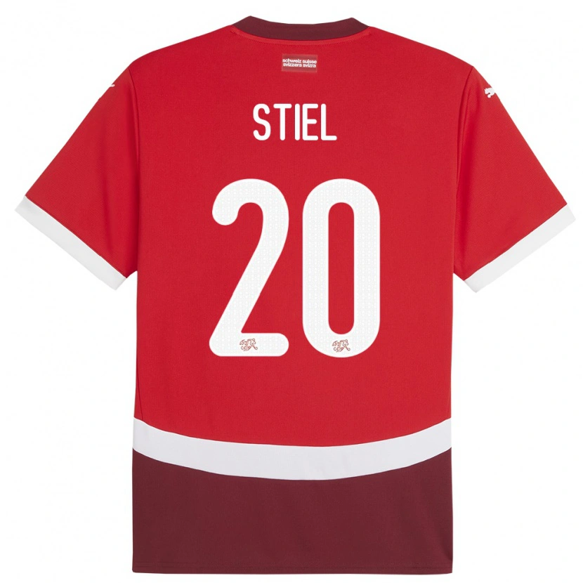 Danxen Män Schweiz Jill Stiel #20 Röd Hemmatröja Matchtröjor 24-26 Tröjor T-Tröja
