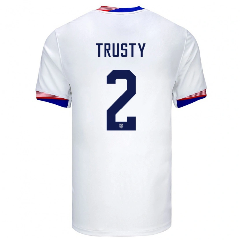 Danxen Män Usa Auston Trusty #2 Vit Hemmatröja Matchtröjor 24-26 Tröjor T-Tröja