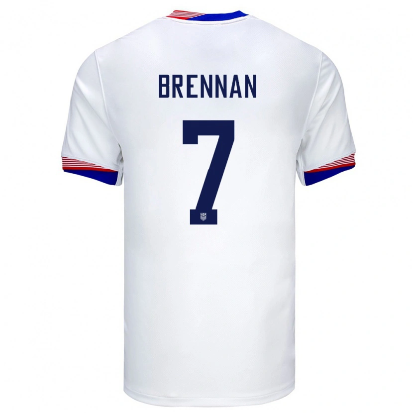Danxen Män Usa Luke Brennan #7 Vit Hemmatröja Matchtröjor 24-26 Tröjor T-Tröja