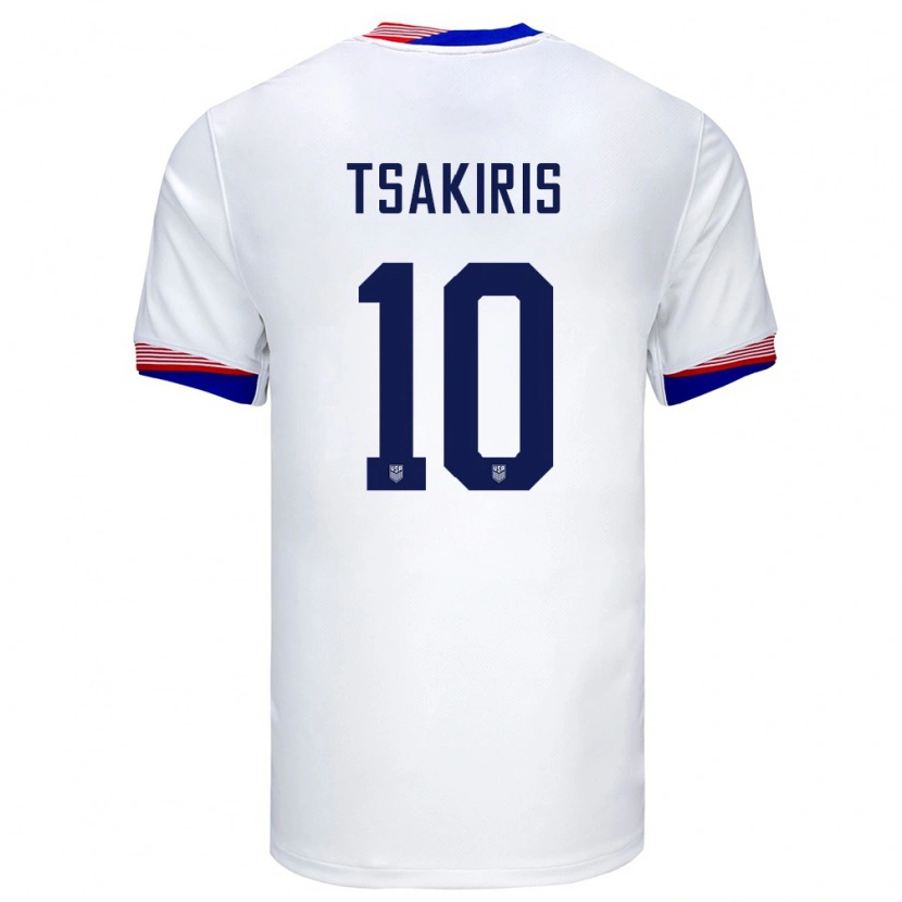 Danxen Män Usa Niko Tsakiris #10 Vit Hemmatröja Matchtröjor 24-26 Tröjor T-Tröja