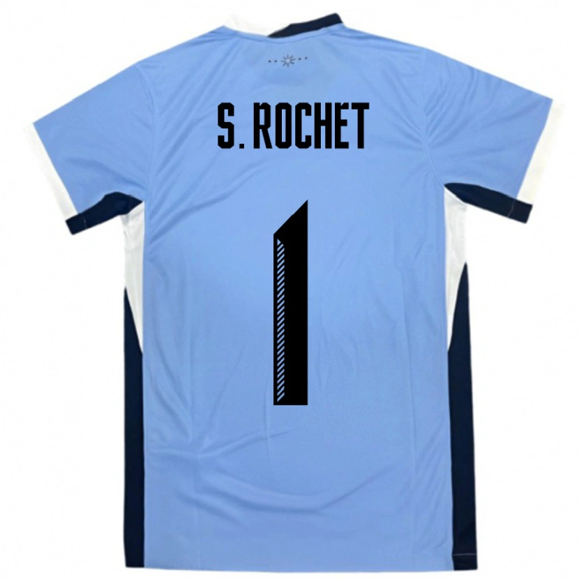 Danxen Män Uruguay Sergio Rochet #1 Vit Svart Hemmatröja Matchtröjor 24-26 Tröjor T-Tröja