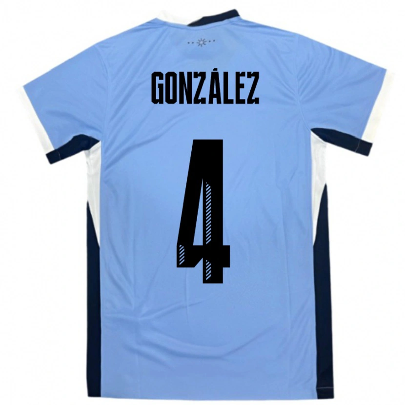 Danxen Män Uruguay Facundo González #4 Vit Svart Hemmatröja Matchtröjor 24-26 Tröjor T-Tröja