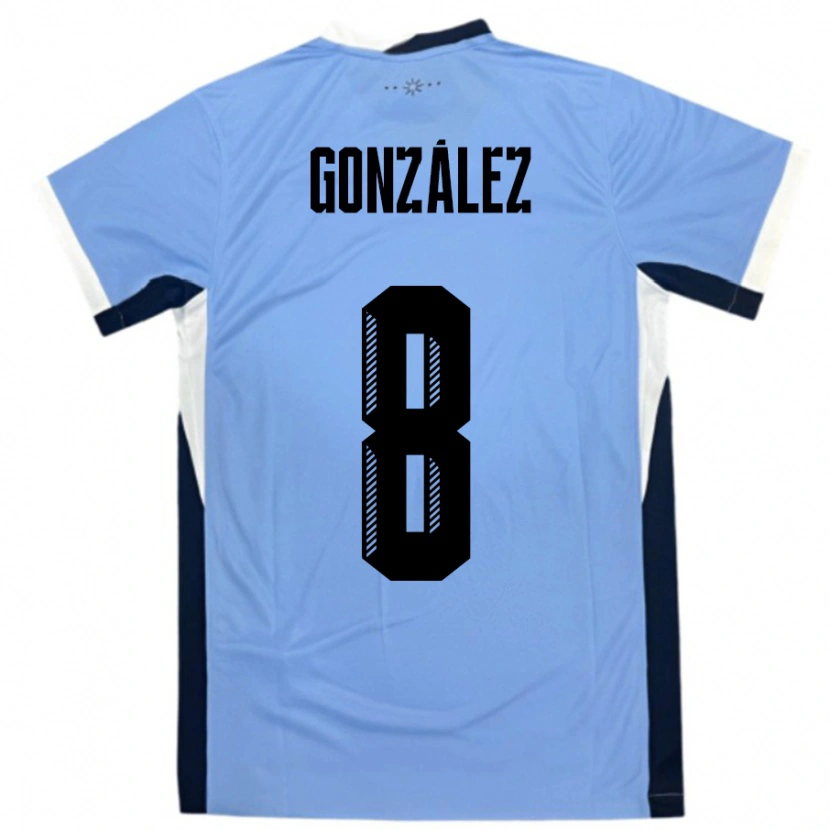 Danxen Män Uruguay Luciano Gonzalez #8 Vit Svart Hemmatröja Matchtröjor 24-26 Tröjor T-Tröja