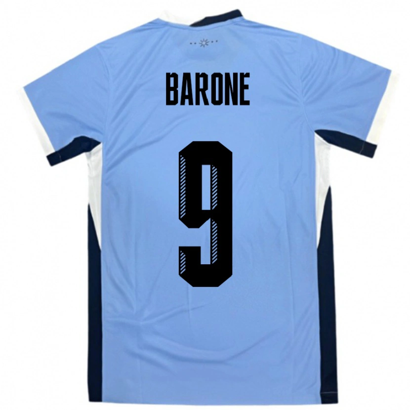 Danxen Män Uruguay Faustino Barone #9 Vit Svart Hemmatröja Matchtröjor 24-26 Tröjor T-Tröja