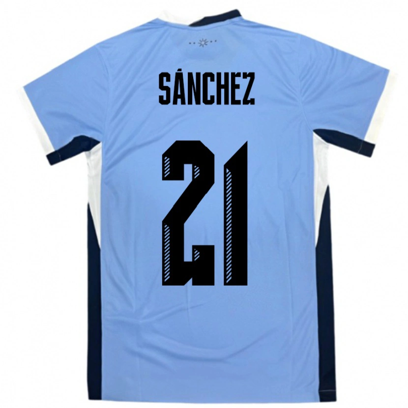Danxen Män Uruguay Renzo Sánchez #21 Vit Svart Hemmatröja Matchtröjor 24-26 Tröjor T-Tröja