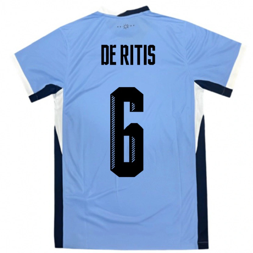 Danxen Män Uruguay Mathias De Ritis #6 Vit Svart Hemmatröja Matchtröjor 24-26 Tröjor T-Tröja