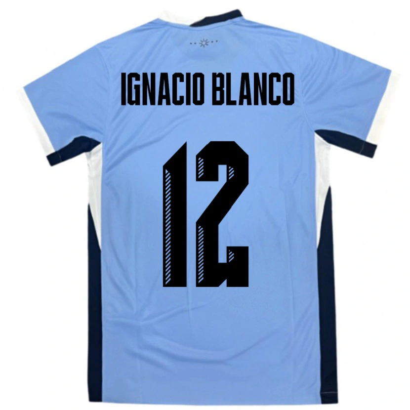 Danxen Män Uruguay Juan Ignacio Blanco #12 Vit Svart Hemmatröja Matchtröjor 24-26 Tröjor T-Tröja