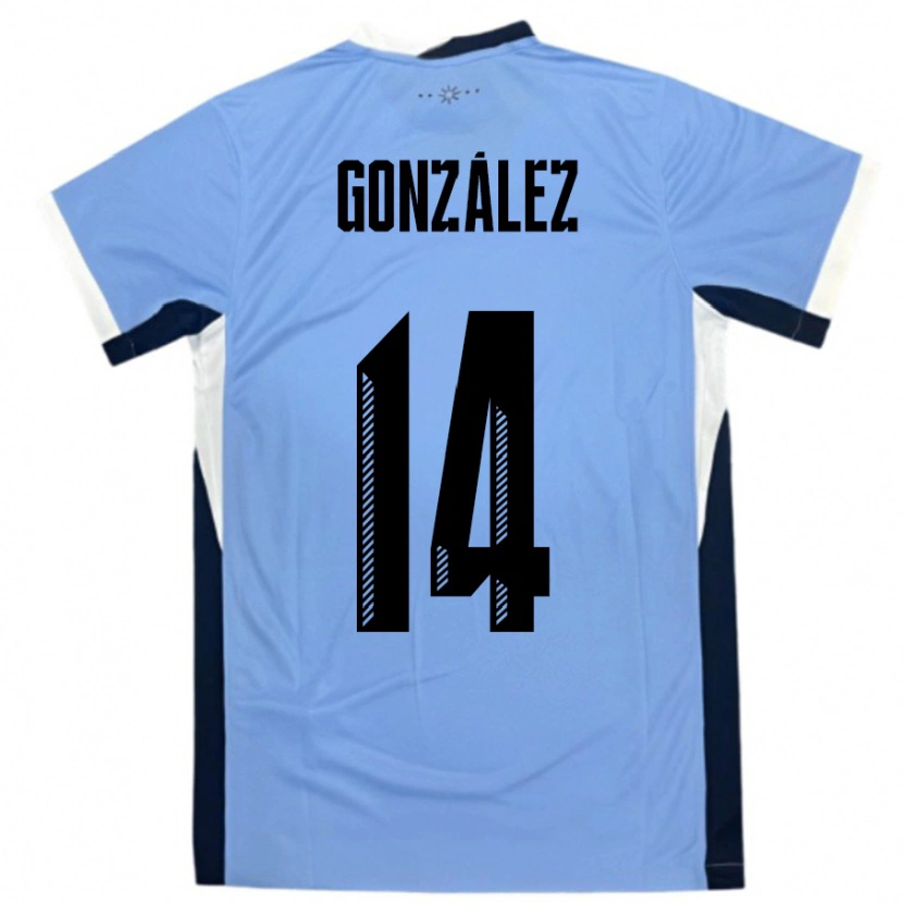 Danxen Män Uruguay Pilar Gonzalez #14 Vit Svart Hemmatröja Matchtröjor 24-26 Tröjor T-Tröja