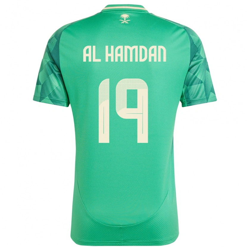 Danxen Män Saudi-Arabien Abdullah Al-Hamdan #19 Grön Hemmatröja Matchtröjor 24-26 Tröjor T-Tröja