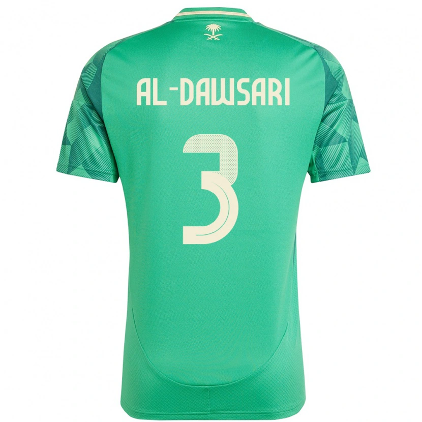 Danxen Män Saudi-Arabien Mohammed Al-Dawsari #3 Grön Hemmatröja Matchtröjor 24-26 Tröjor T-Tröja