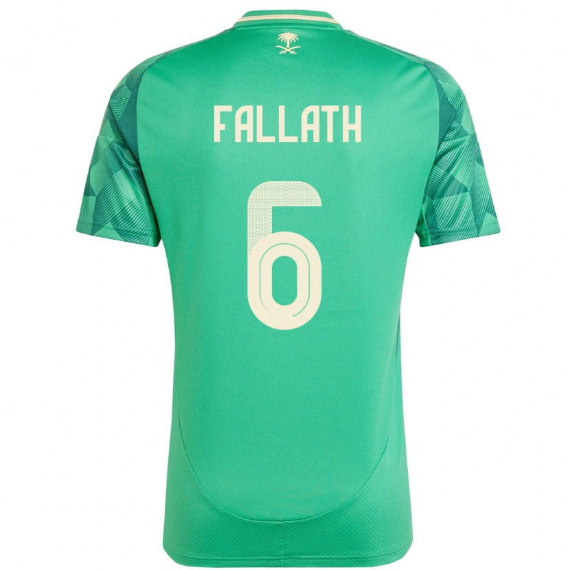 Danxen Män Saudi-Arabien Mohammed Fallath #6 Grön Hemmatröja Matchtröjor 24-26 Tröjor T-Tröja