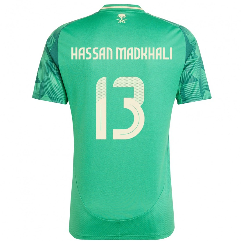 Danxen Män Saudi-Arabien Mohammed Hassan Madkhali #13 Grön Hemmatröja Matchtröjor 24-26 Tröjor T-Tröja