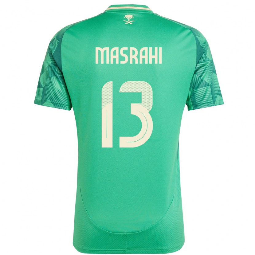 Danxen Män Saudi-Arabien Mubarak Masrahi #13 Grön Hemmatröja Matchtröjor 24-26 Tröjor T-Tröja