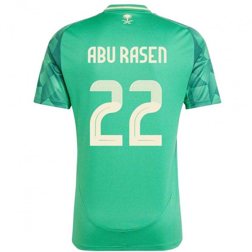 Danxen Män Saudi-Arabien Ahmad Abu Rasen #22 Grön Hemmatröja Matchtröjor 24-26 Tröjor T-Tröja