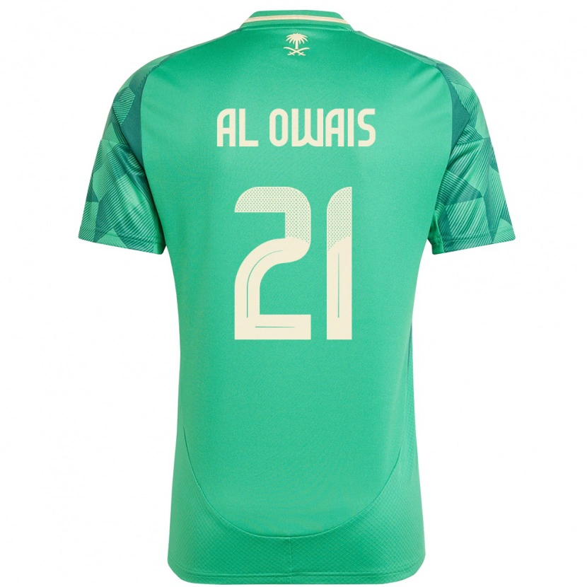 Danxen Män Saudi-Arabien Mohammed Al Owais #21 Grön Hemmatröja Matchtröjor 24-26 Tröjor T-Tröja