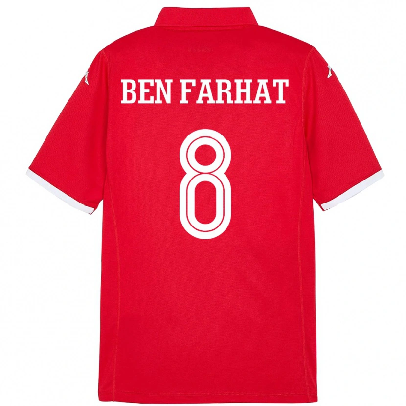 Danxen Män Tunisien Louey Ben Farhat #8 Röd Hemmatröja Matchtröjor 24-26 Tröjor T-Tröja
