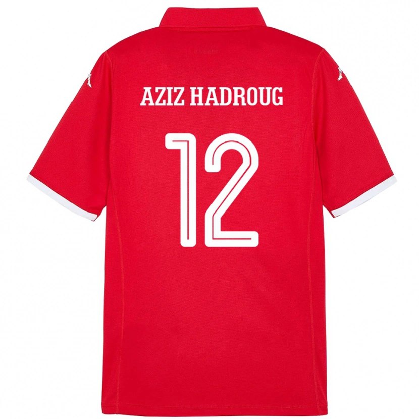 Danxen Män Tunisien Mohamed Aziz Hadroug #12 Röd Hemmatröja Matchtröjor 24-26 Tröjor T-Tröja