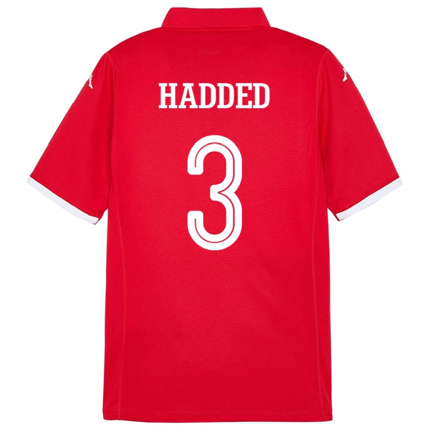 Danxen Män Tunisien Rayen Hadded #3 Röd Hemmatröja Matchtröjor 24-26 Tröjor T-Tröja