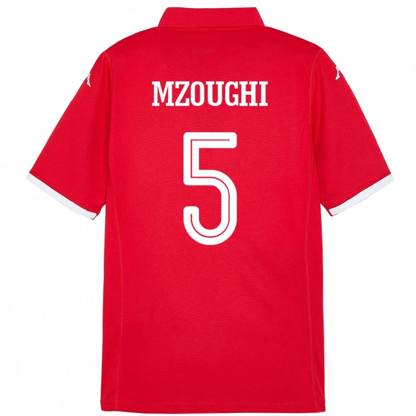 Danxen Män Tunisien Iskander Mzoughi #5 Röd Hemmatröja Matchtröjor 24-26 Tröjor T-Tröja