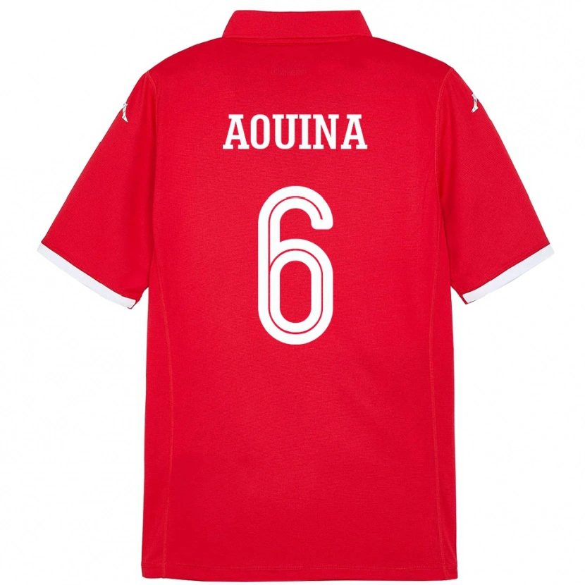 Danxen Män Tunisien Rania Aouina #6 Röd Hemmatröja Matchtröjor 24-26 Tröjor T-Tröja
