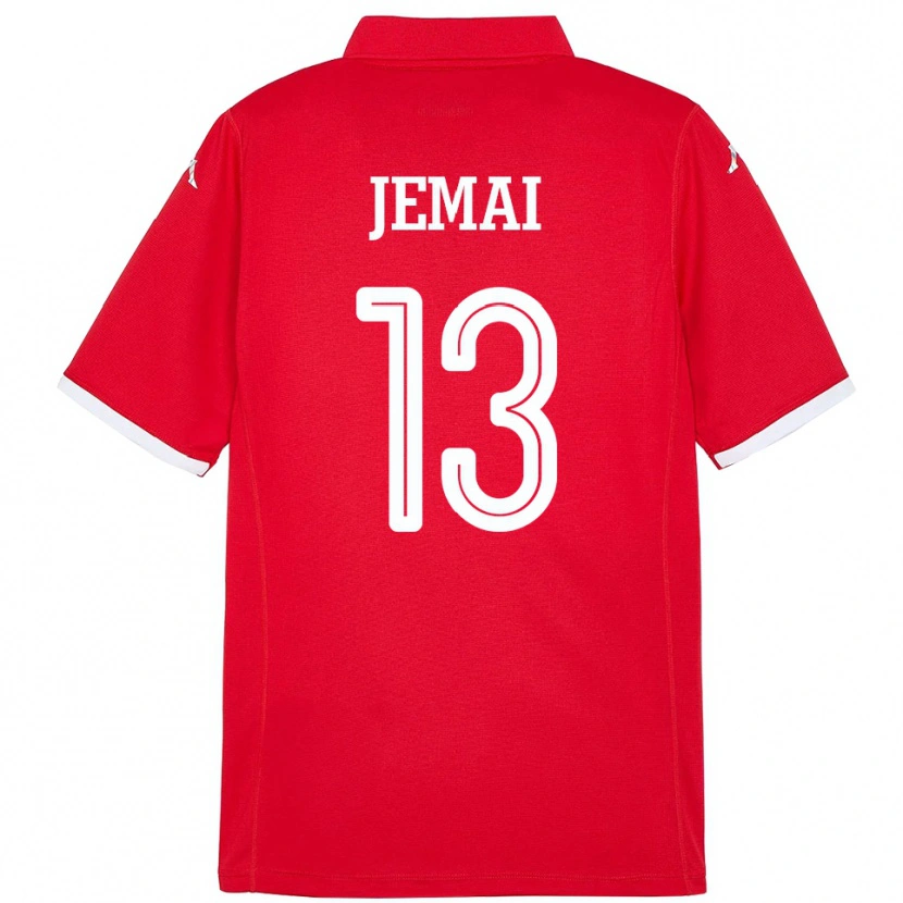 Danxen Män Tunisien Yasmine Jemai #13 Röd Hemmatröja Matchtröjor 24-26 Tröjor T-Tröja