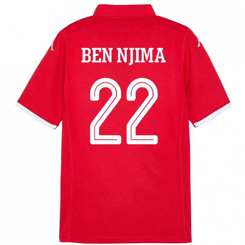 Danxen Män Tunisien Firas Ben Njima #22 Röd Hemmatröja Matchtröjor 24-26 Tröjor T-Tröja