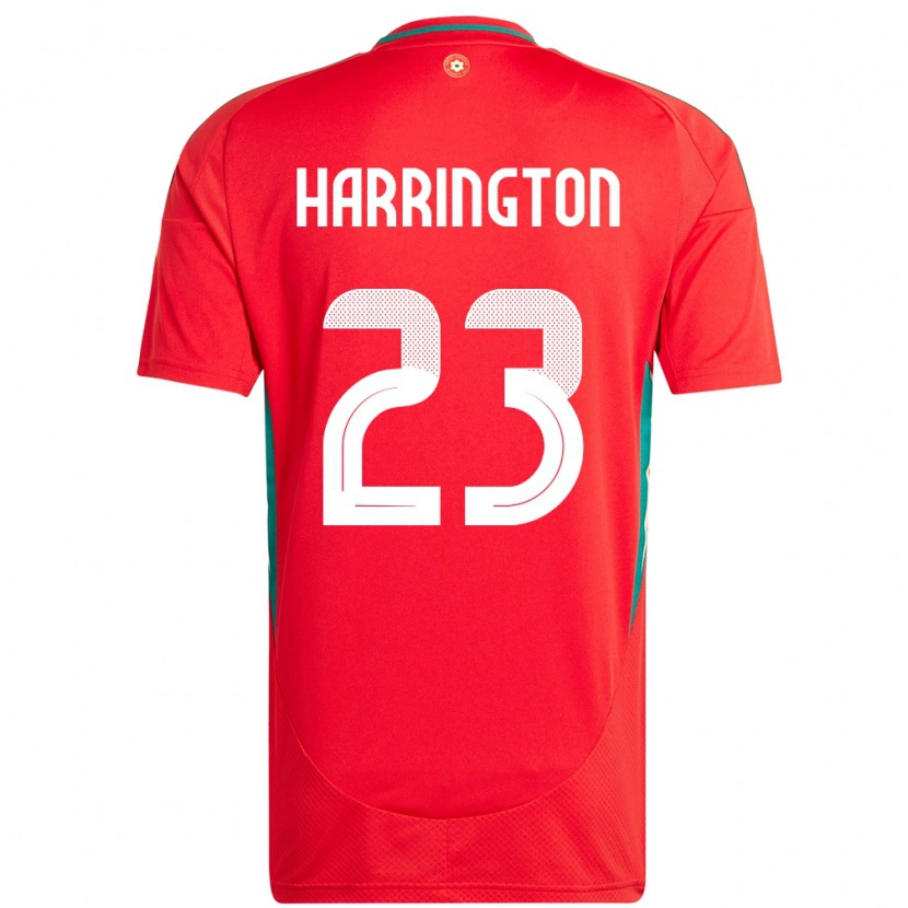 Danxen Män Wales David Harrington #23 Röd Hemmatröja Matchtröjor 24-26 Tröjor T-Tröja