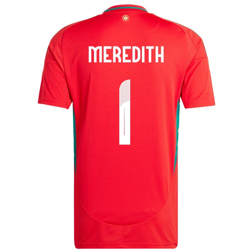 Danxen Män Wales Eliot Meredith #1 Röd Hemmatröja Matchtröjor 24-26 Tröjor T-Tröja