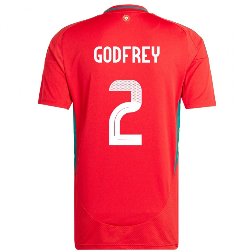 Danxen Män Wales Alex Godfrey #2 Röd Hemmatröja Matchtröjor 24-26 Tröjor T-Tröja