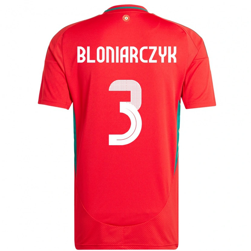 Danxen Män Wales Kaven Bloniarczyk #3 Röd Hemmatröja Matchtröjor 24-26 Tröjor T-Tröja