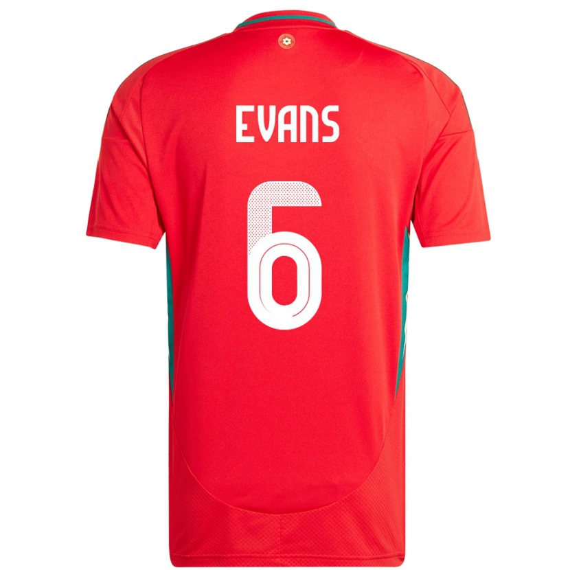 Danxen Män Wales Louis Evans #6 Röd Hemmatröja Matchtröjor 24-26 Tröjor T-Tröja