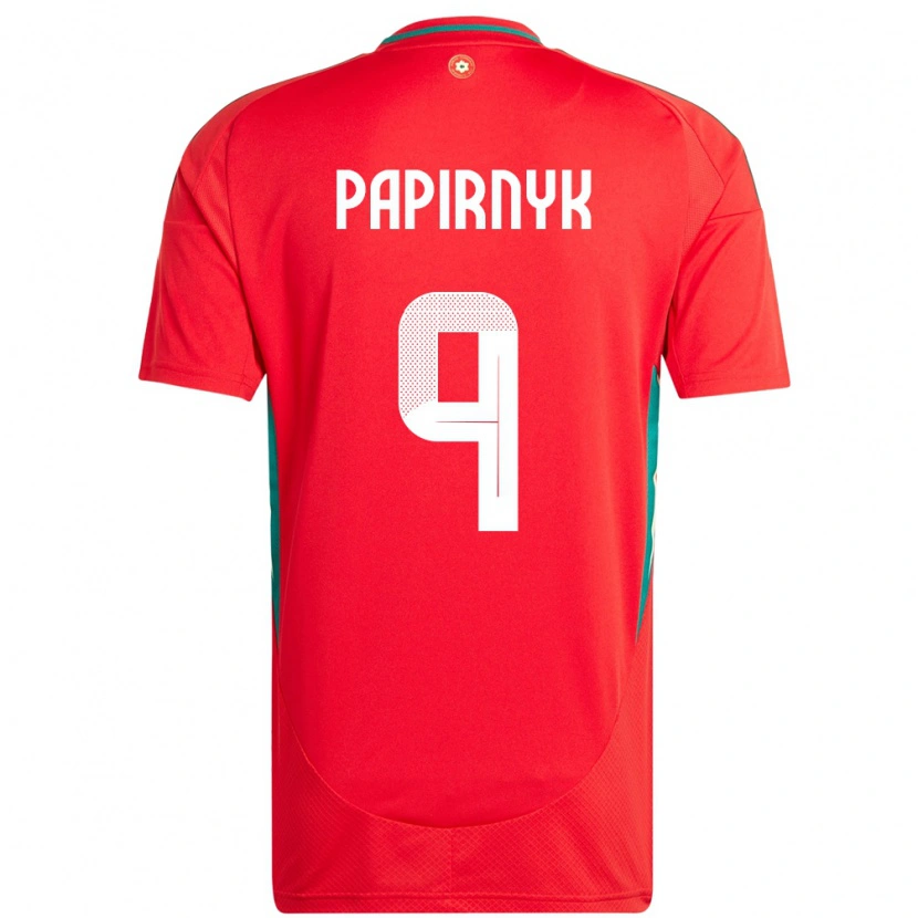 Danxen Män Wales Leo Papirnyk #9 Röd Hemmatröja Matchtröjor 24-26 Tröjor T-Tröja