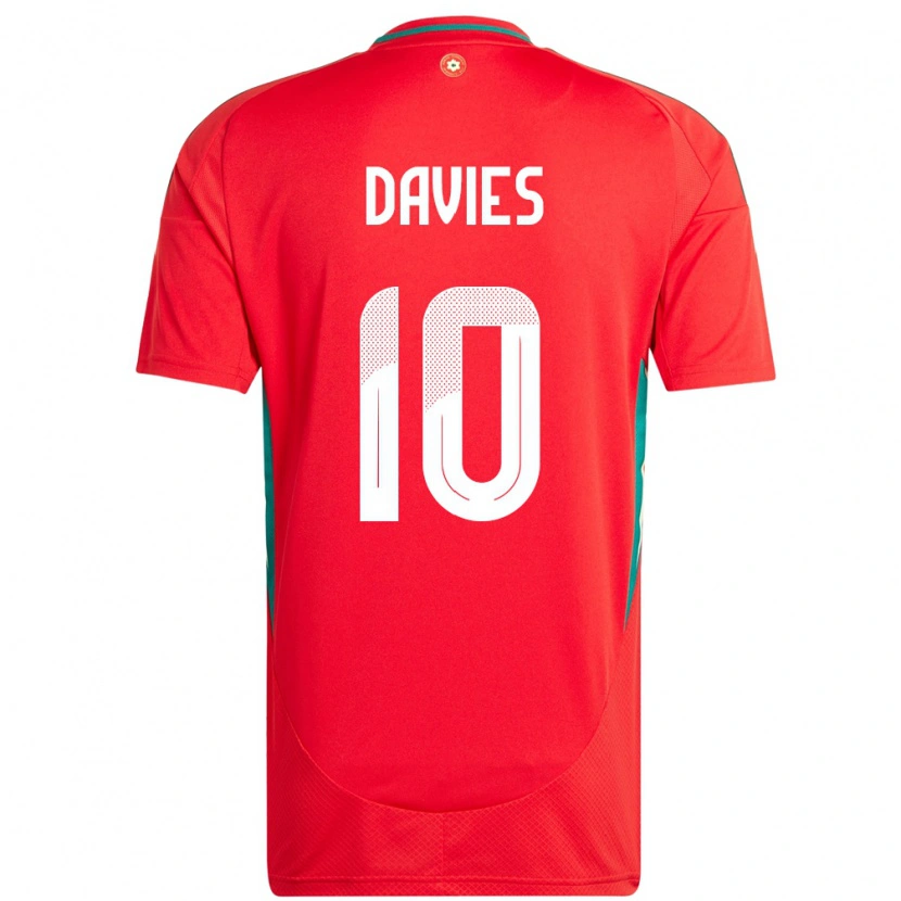 Danxen Män Wales Jordan Davies #10 Röd Hemmatröja Matchtröjor 24-26 Tröjor T-Tröja
