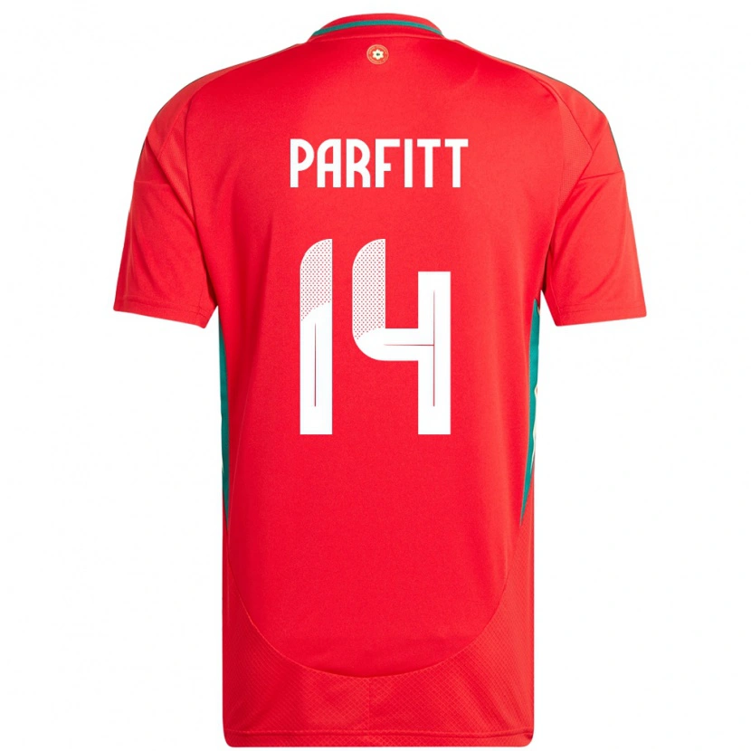 Danxen Män Wales T-Jay Parfitt #14 Röd Hemmatröja Matchtröjor 24-26 Tröjor T-Tröja