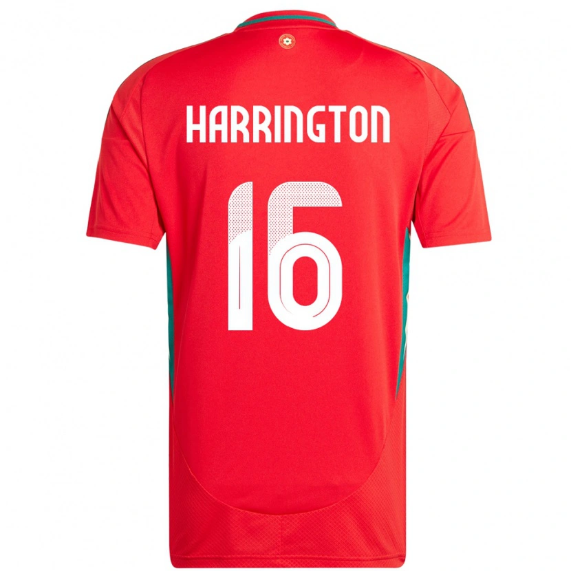 Danxen Män Wales Ryan Harrington #16 Röd Hemmatröja Matchtröjor 24-26 Tröjor T-Tröja