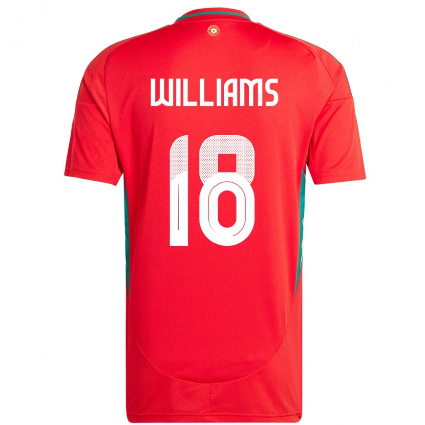 Danxen Män Wales Josh Williams #18 Röd Hemmatröja Matchtröjor 24-26 Tröjor T-Tröja