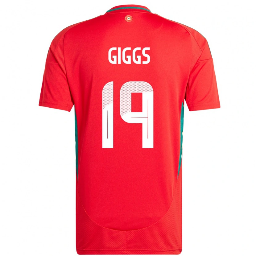 Danxen Män Wales Zach Giggs #19 Röd Hemmatröja Matchtröjor 24-26 Tröjor T-Tröja