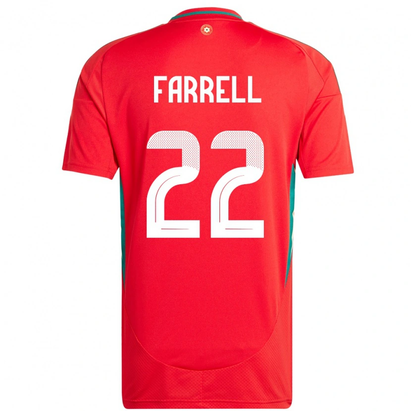 Danxen Män Wales Joshua Farrell #22 Röd Hemmatröja Matchtröjor 24-26 Tröjor T-Tröja