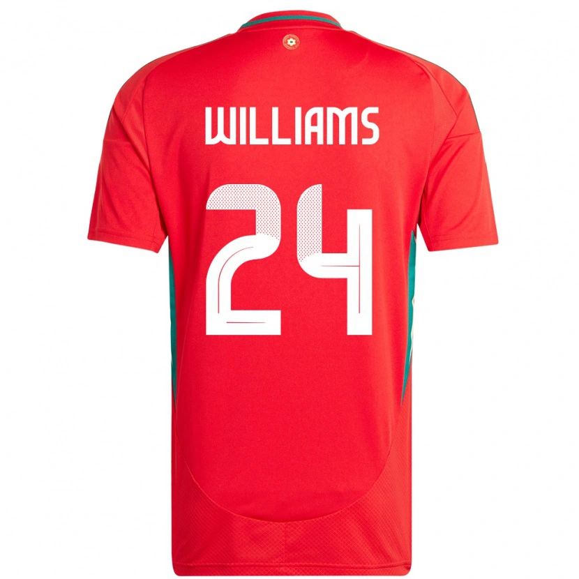Danxen Män Wales Alex Williams #24 Röd Hemmatröja Matchtröjor 24-26 Tröjor T-Tröja