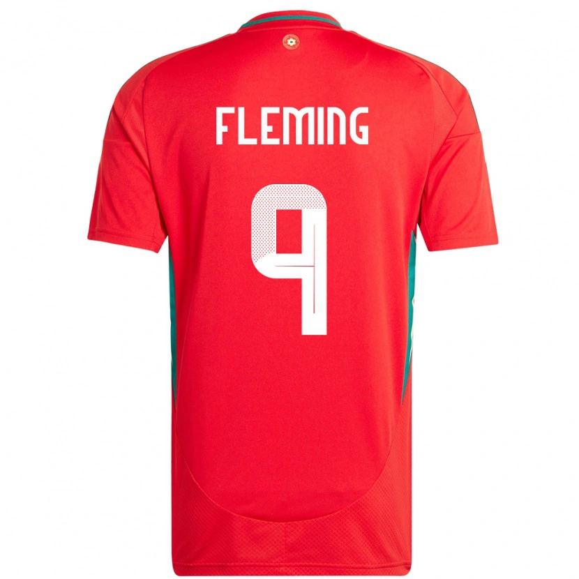 Danxen Män Wales Cole Fleming #9 Röd Hemmatröja Matchtröjor 24-26 Tröjor T-Tröja