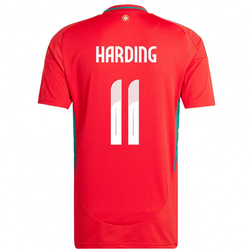 Danxen Män Wales Natasha Harding #11 Röd Hemmatröja Matchtröjor 24-26 Tröjor T-Tröja