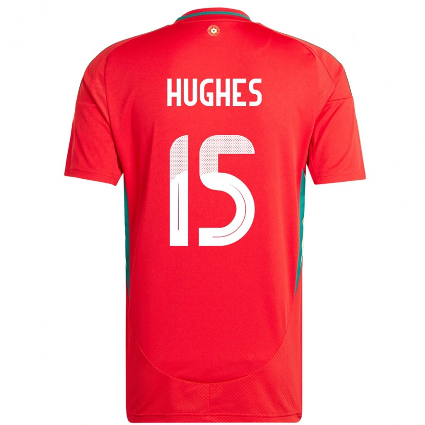 Danxen Män Wales Elise Hughes #15 Röd Hemmatröja Matchtröjor 24-26 Tröjor T-Tröja