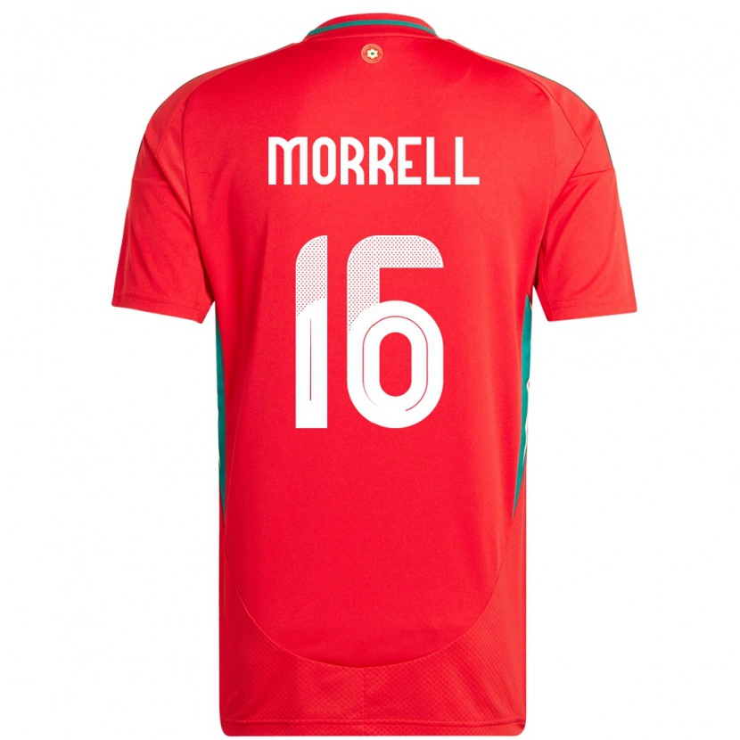 Danxen Män Wales Joe Morrell #16 Röd Hemmatröja Matchtröjor 24-26 Tröjor T-Tröja