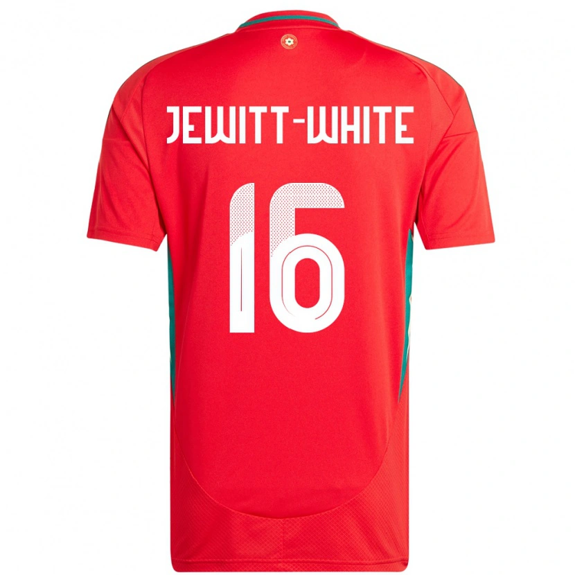 Danxen Män Wales Harry Jewitt White #16 Röd Hemmatröja Matchtröjor 24-26 Tröjor T-Tröja