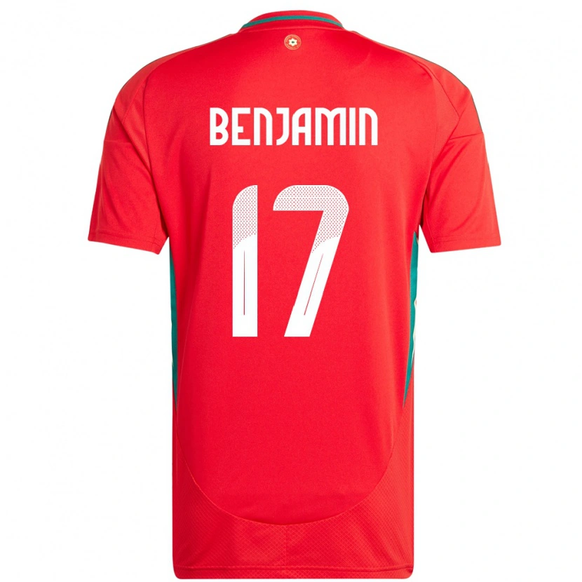 Danxen Män Wales Omari Benjamin #17 Röd Hemmatröja Matchtröjor 24-26 Tröjor T-Tröja