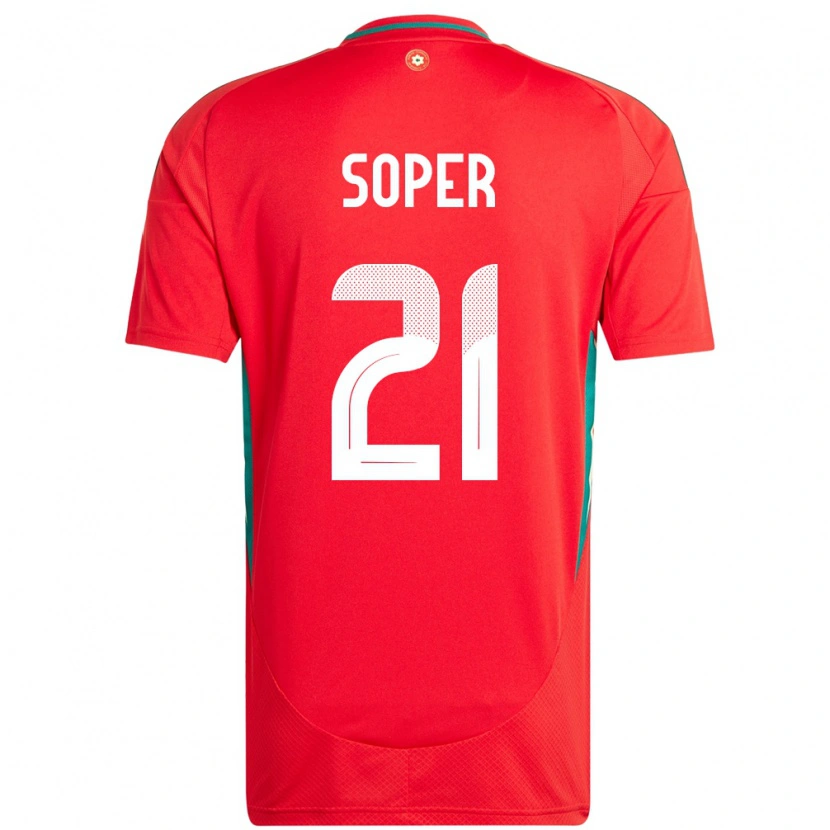 Danxen Män Wales Poppy Soper #21 Röd Hemmatröja Matchtröjor 24-26 Tröjor T-Tröja