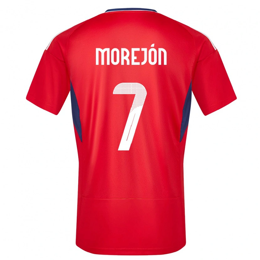 Danxen Män Costa Rica Jorge Morejón #7 Röd Hemmatröja Matchtröjor 24-26 Tröjor T-Tröja